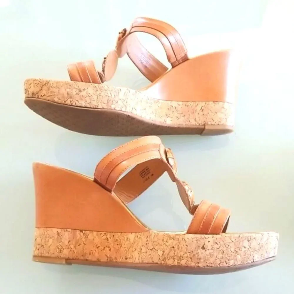 ANTONIO MELANI Jisile Y2K Leather Stone Wedges Coquette Girl Boho Chic Sz 10
